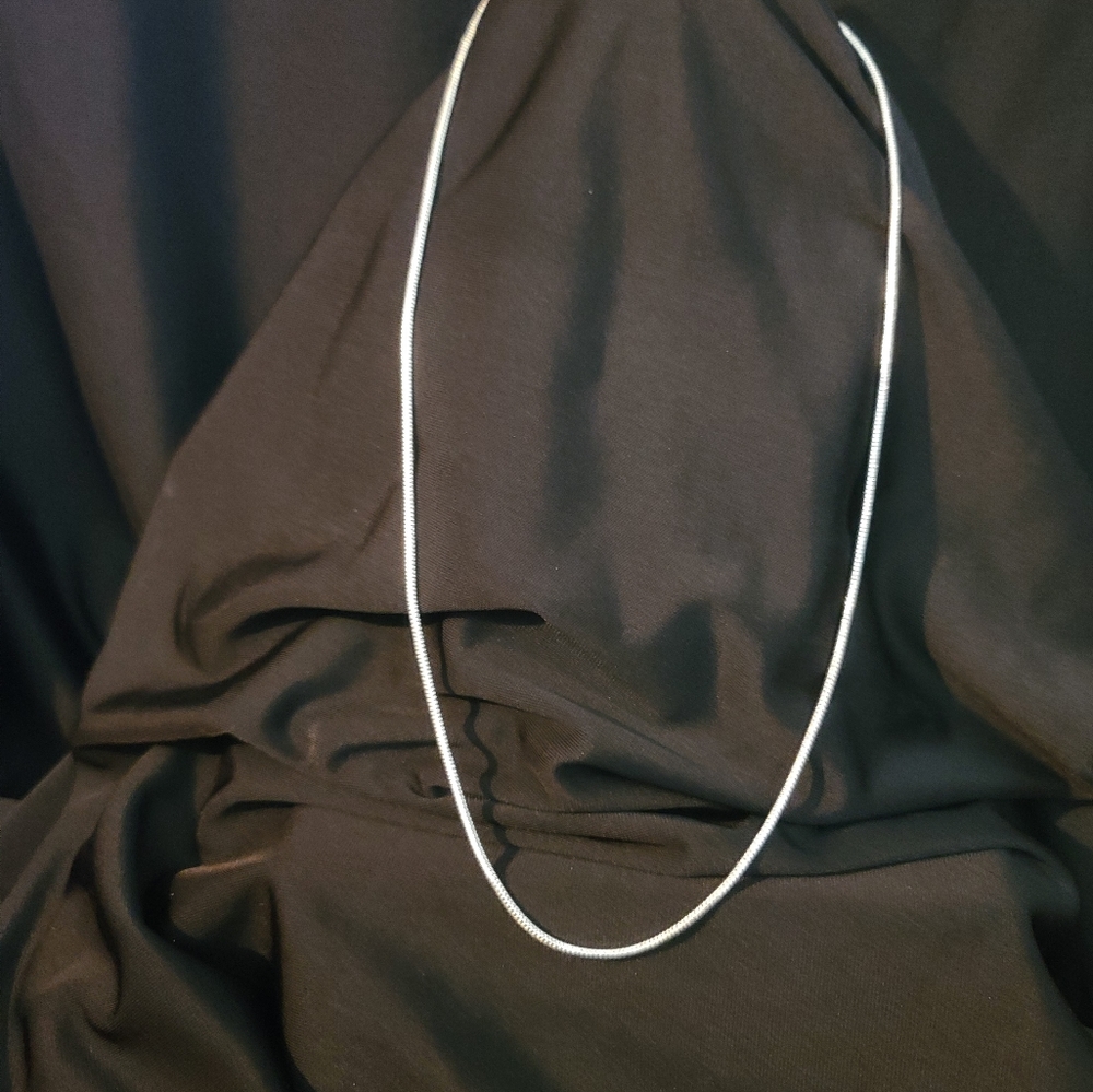 Men solid rope silver necklace - Picture 3 of 7